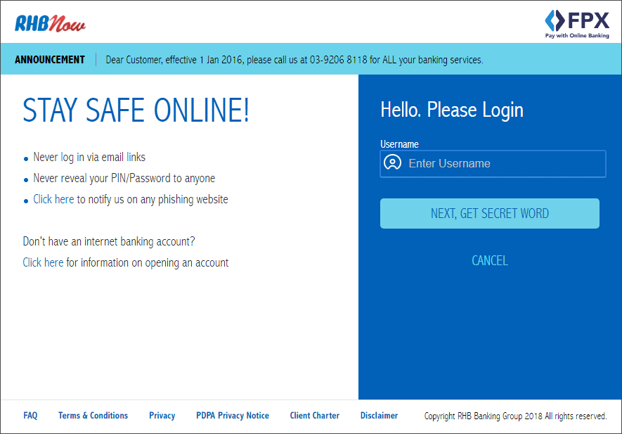 Rhb online banking login